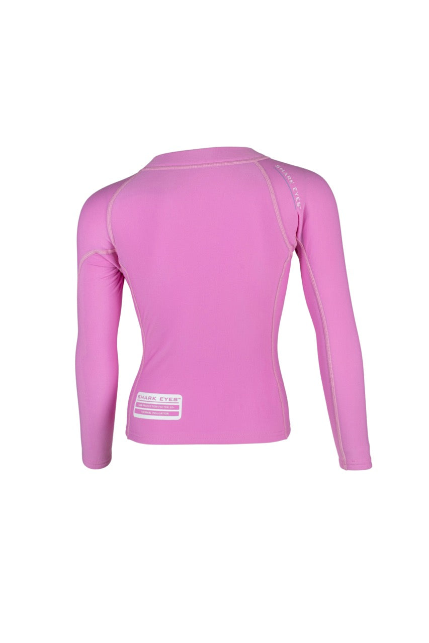 Shark Eyes Toddlers Pink Thermal Rashvest