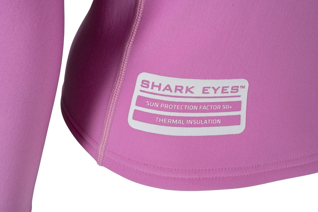 Shark Eyes Toddlers Pink Thermal Rashvest