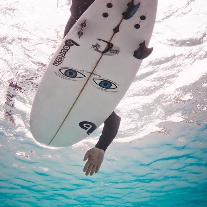 Shark Eyes Deterrent Large x Surfboard