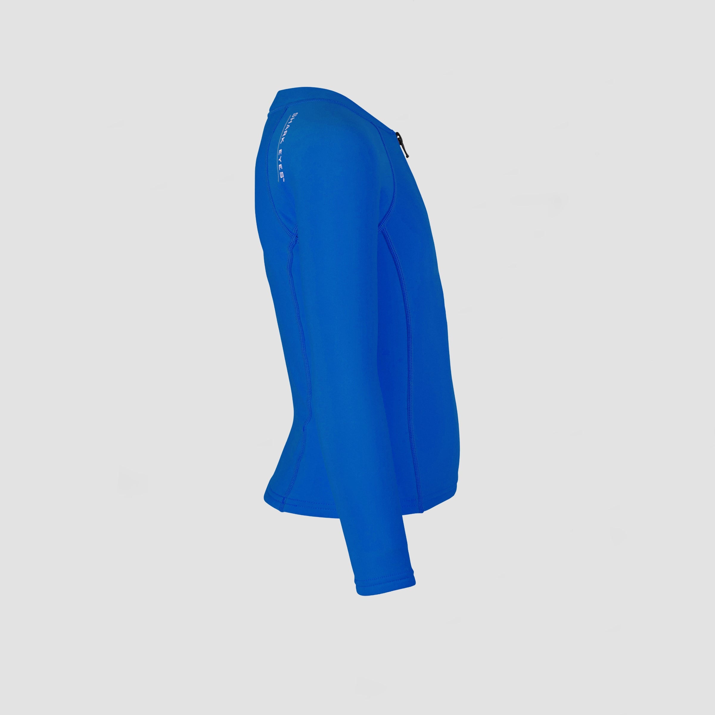 Shark Eyes groms thermal rash vest, blue — back view, warm thermal rashie