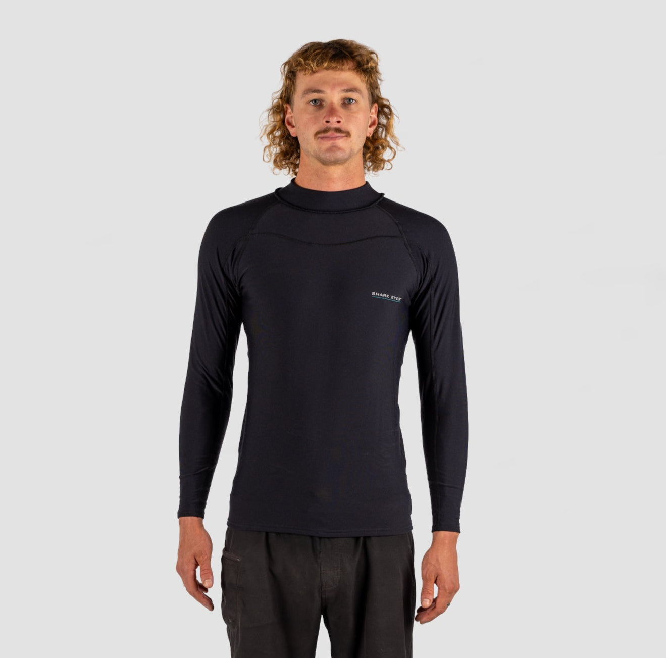 Shark Eyes mens 1.5mm thermal rash vest, black — thermal warmth for cold water, surfing