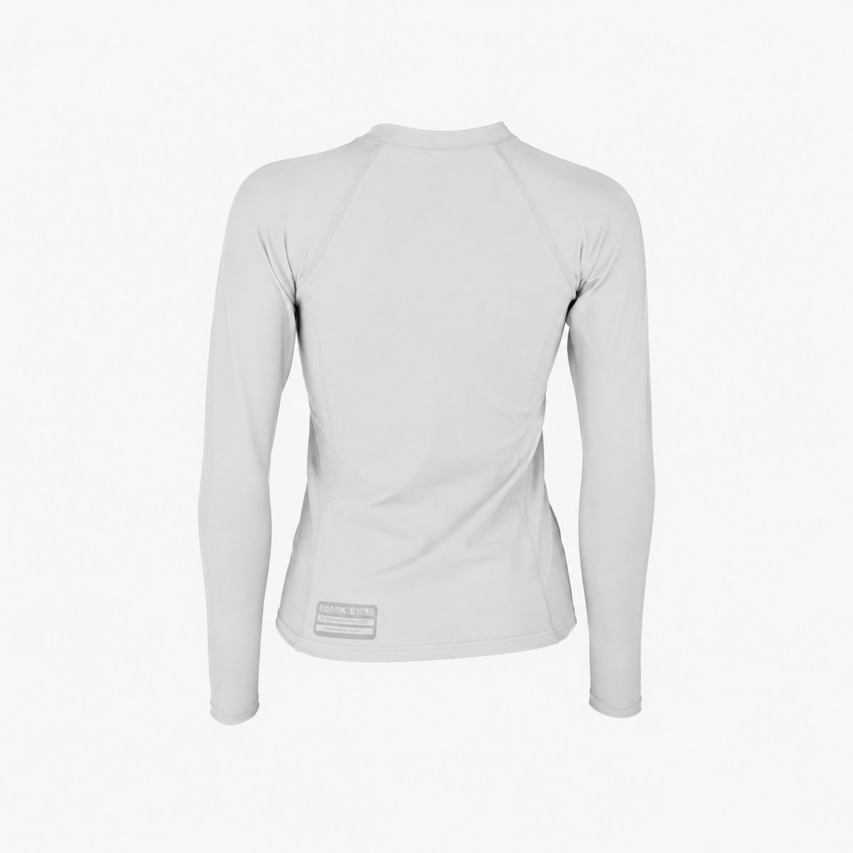 Shark Eyes womens 1.5mm front zip thermal rash vest, silver, back view