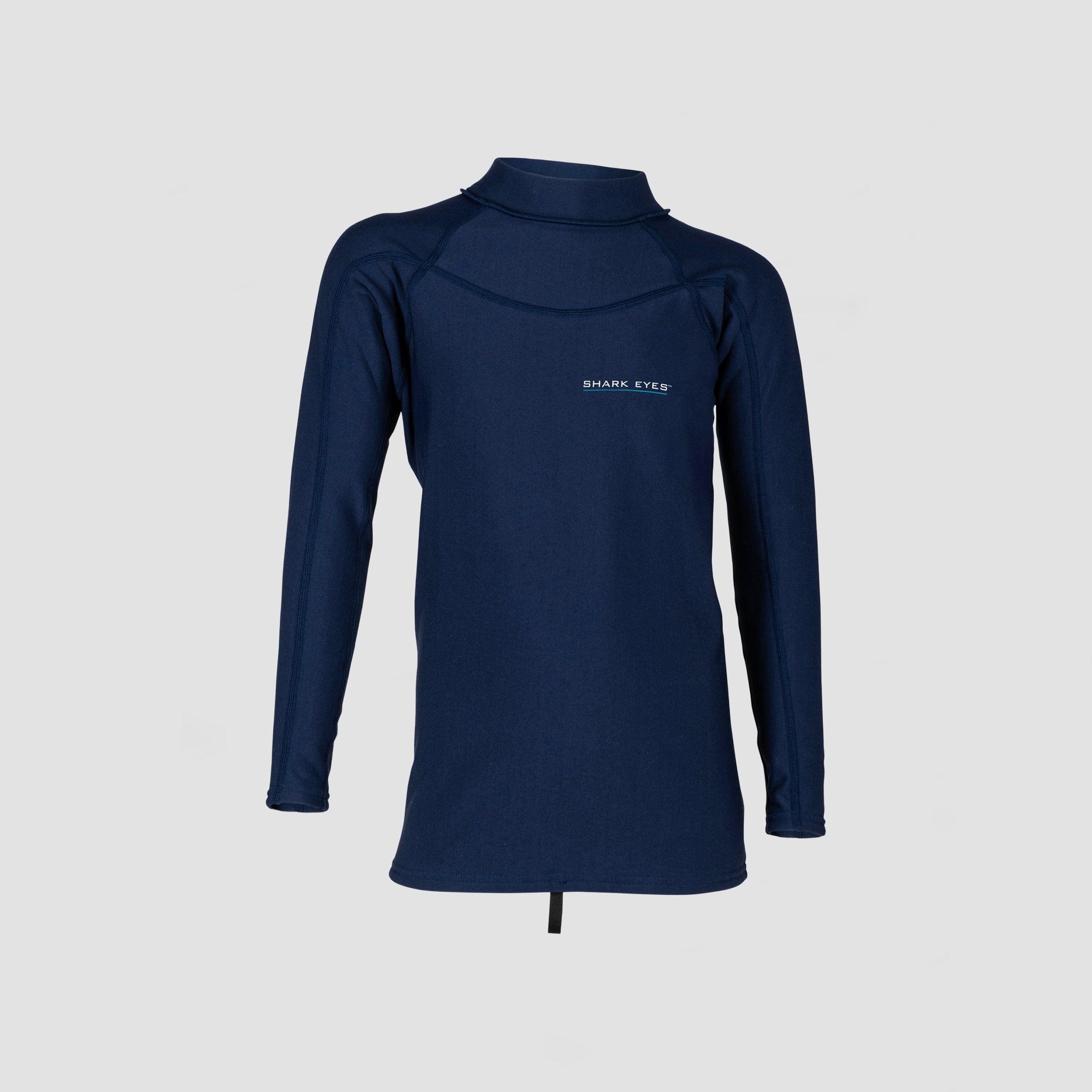 Shark Eyes youth thermal rash vest, navy — front view, 1.5mm thermal rashie