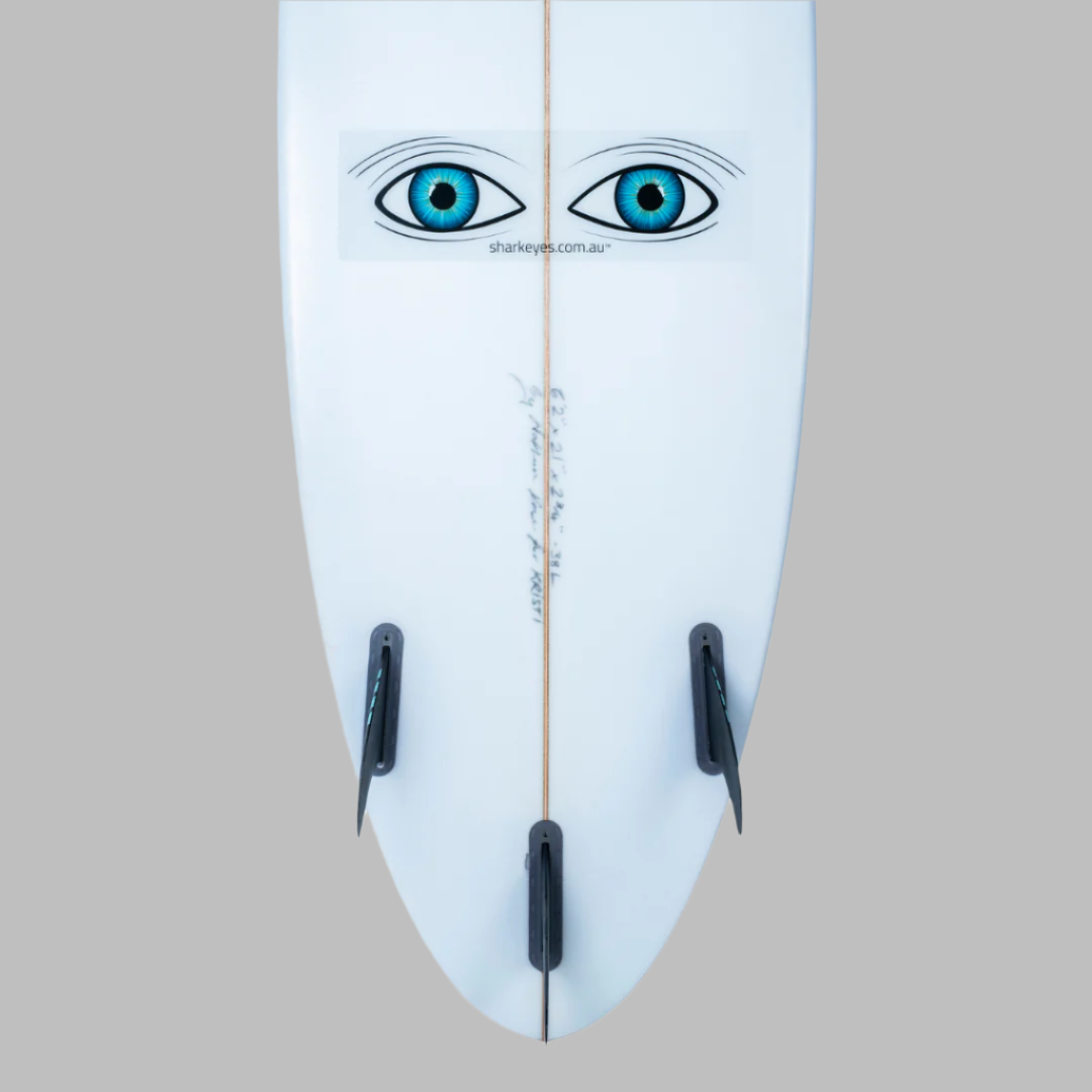 Shark Eyes Large Decal x Surfboard