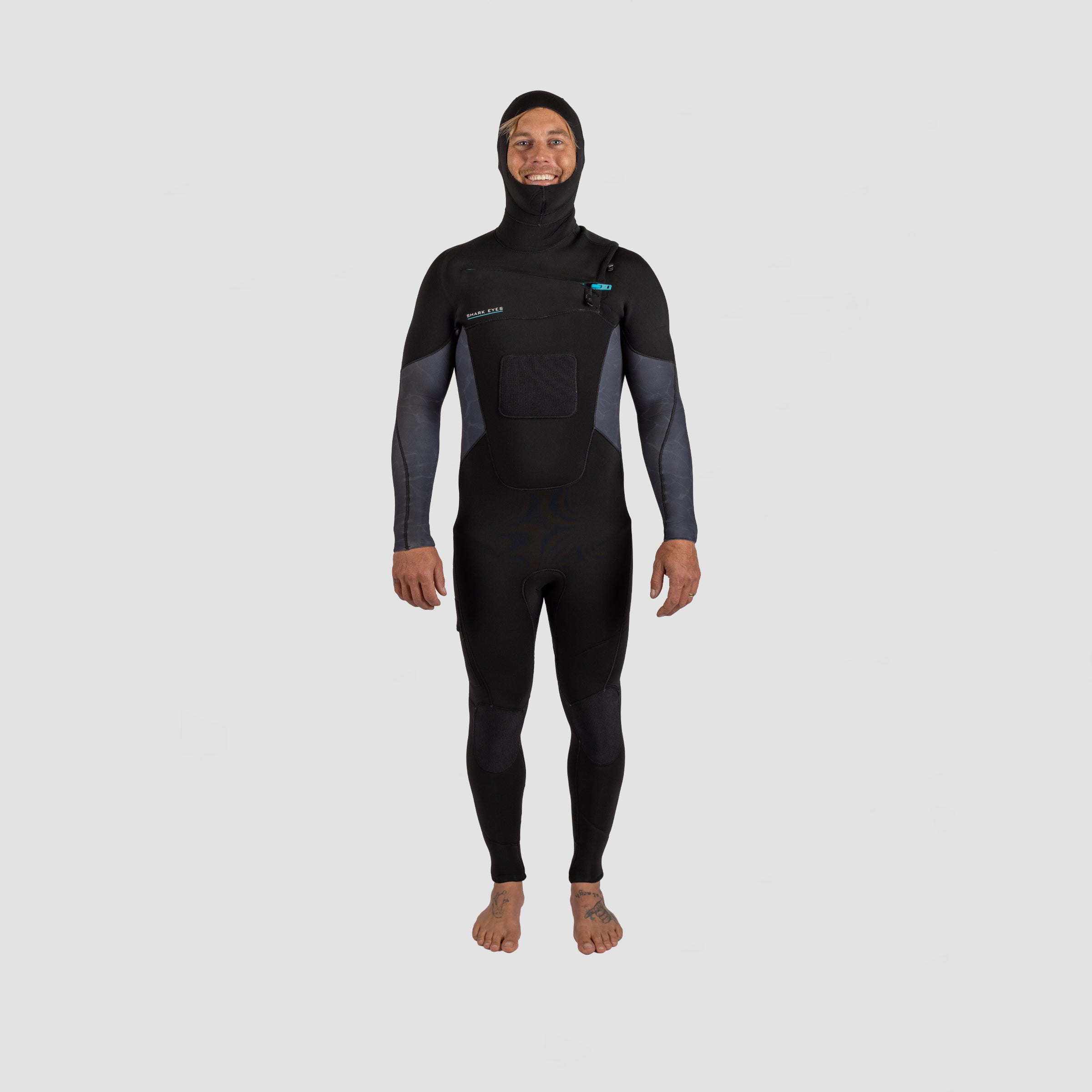 Shark Eyes Hybrid 4/4 Hooded Steamer - Surf/Dive/Spear Wetsuit
