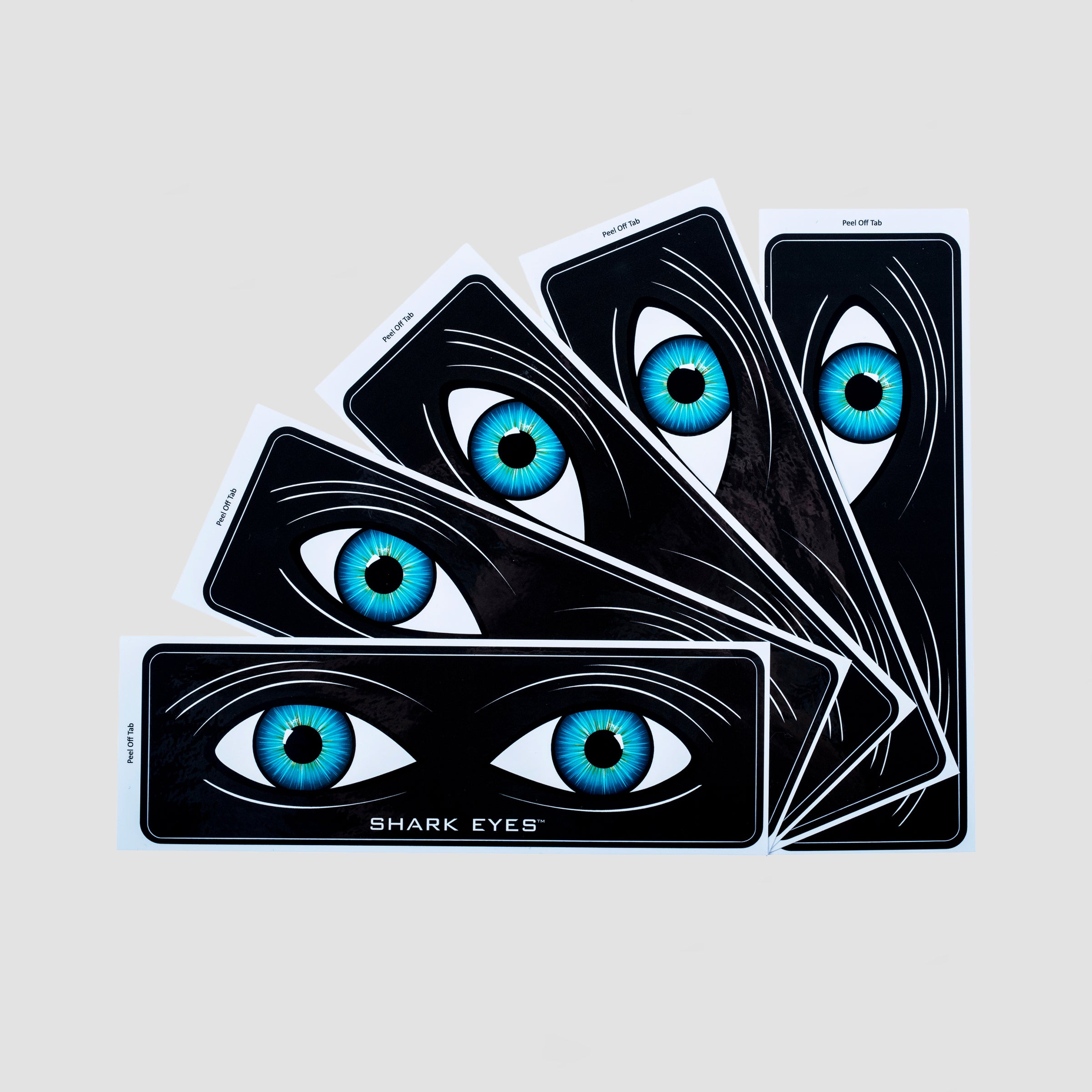 Shark Eyes Shark Deterrent Sticker Black (5 Pack) S-M-L