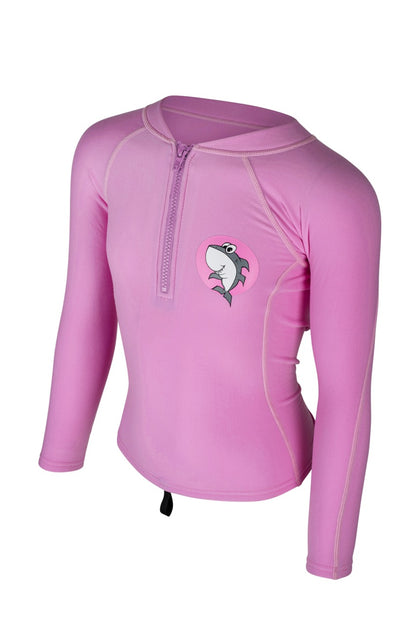 Shark Eyes Toddlers Pink Thermal Rashvest