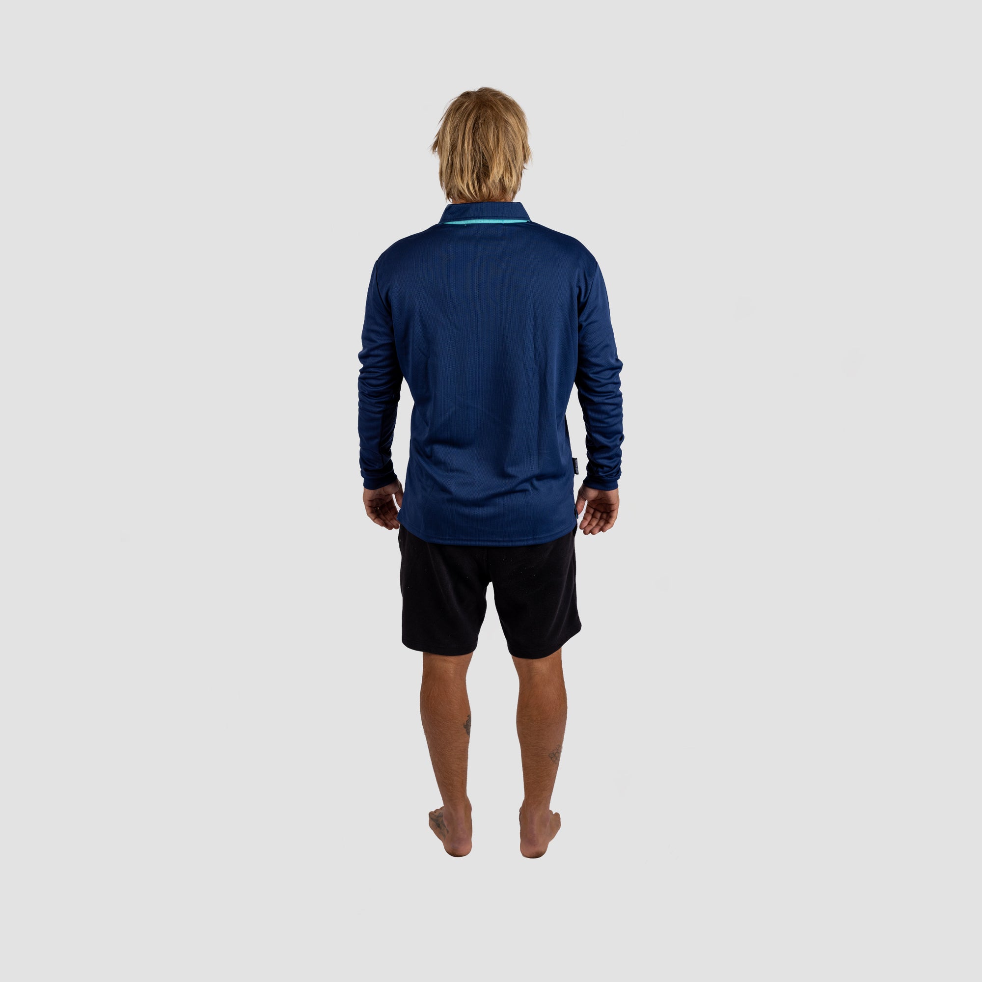 Solar Collared Long Sleeve Fishing Shirt Navy