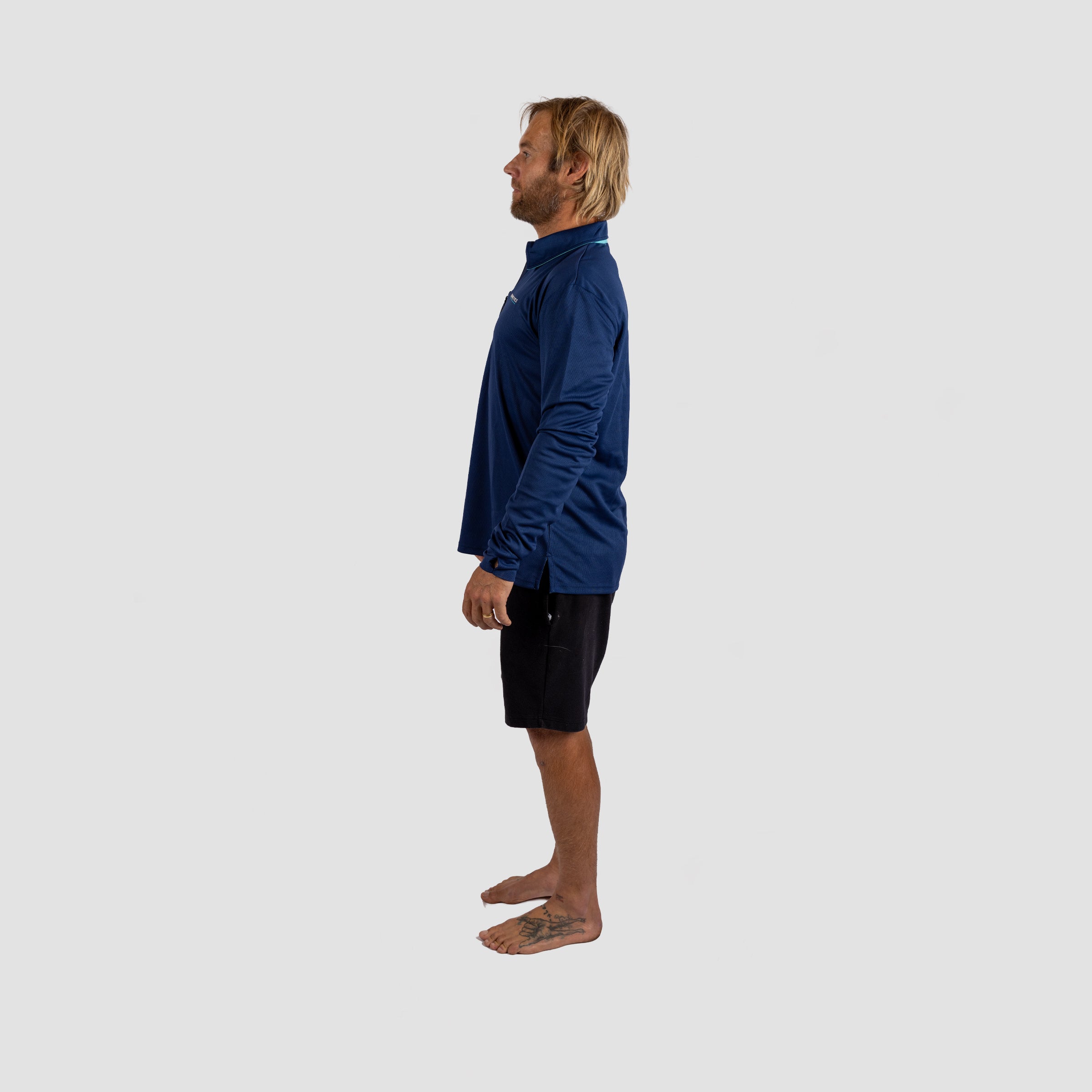 Solar Collared Long Sleeve Sun Shirt Navy