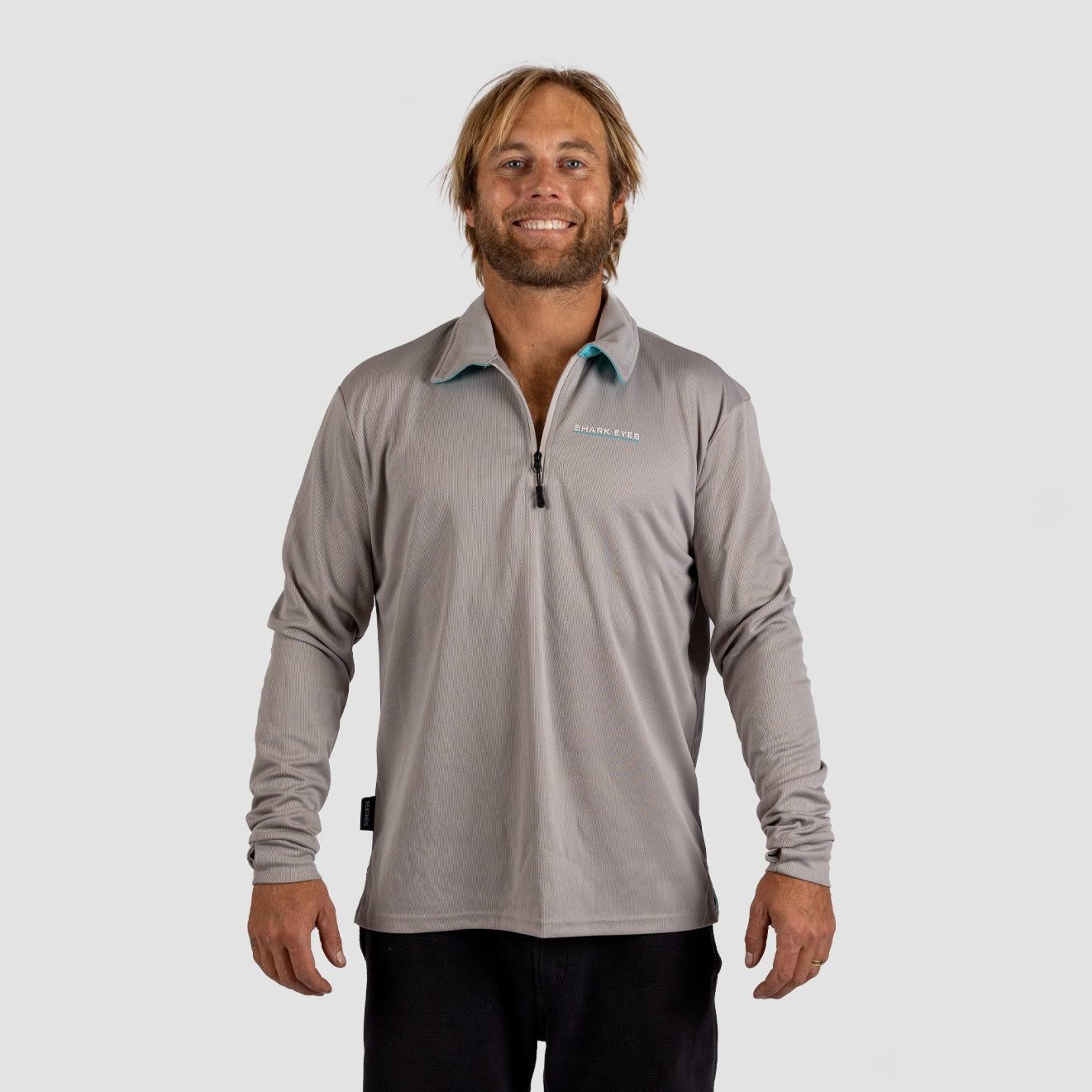 Solar Collared Long Sleeve Sun Shirt Grey