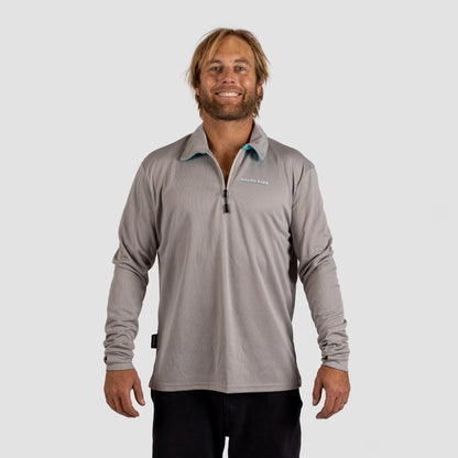 Solar Collared Long Sleeve Sun Shirt Grey