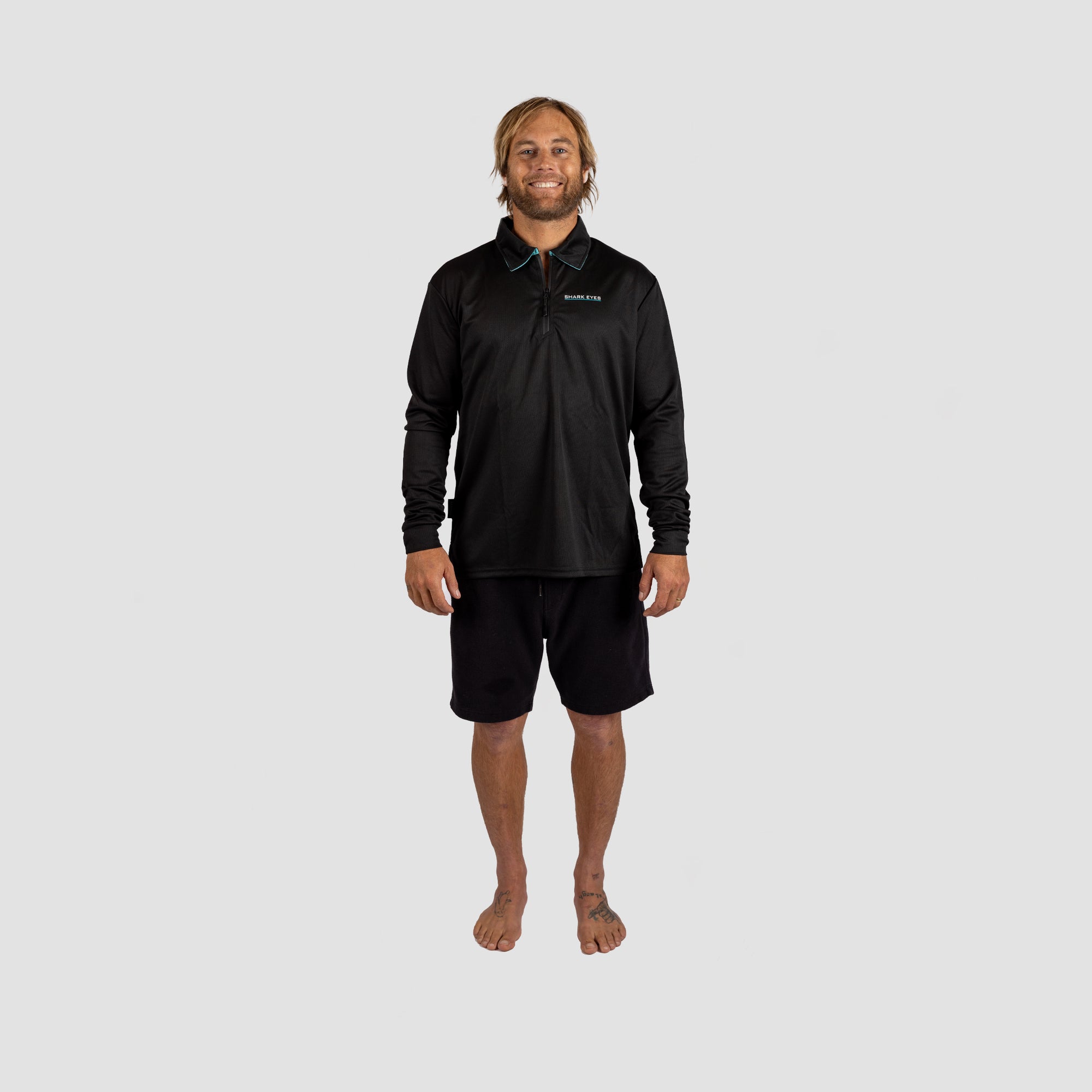 Solar Collared Long Sleeve Fishing Shirt Black