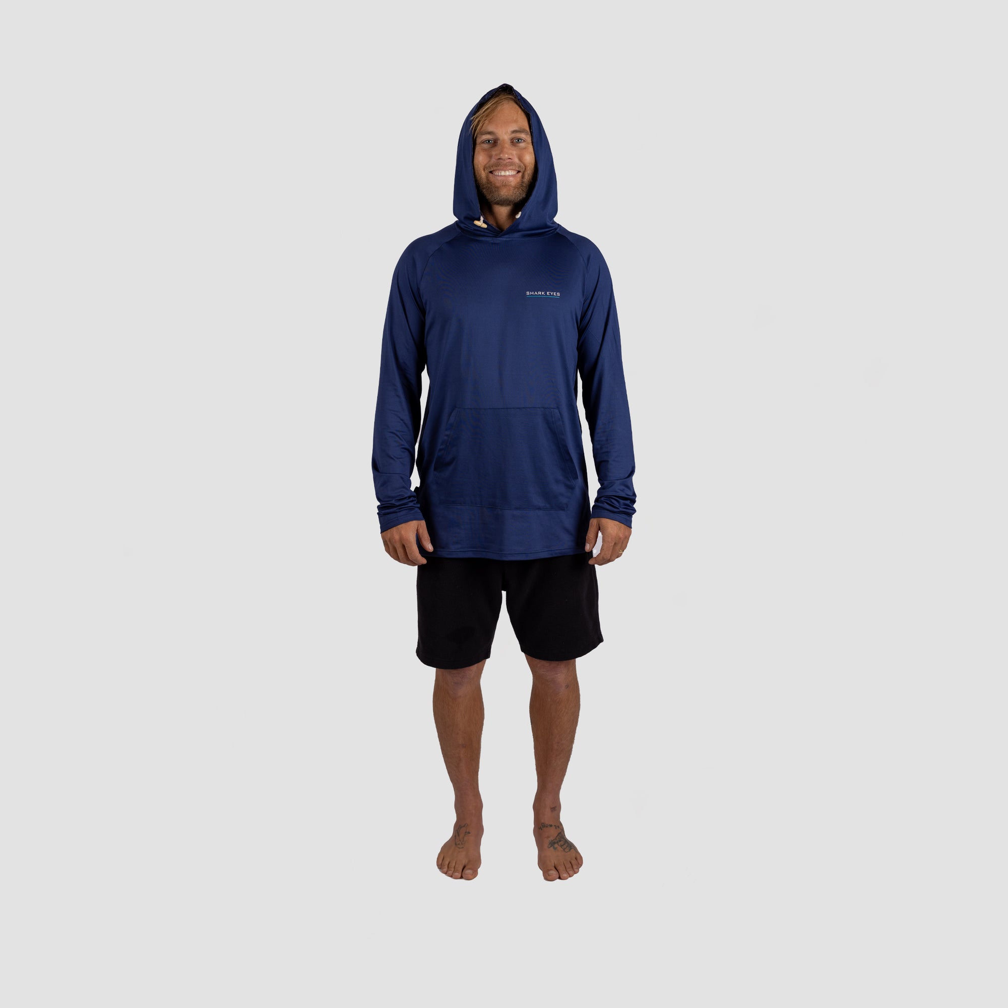 Solar Pro Hooded Long Sleeve Fishing Shirt Navy