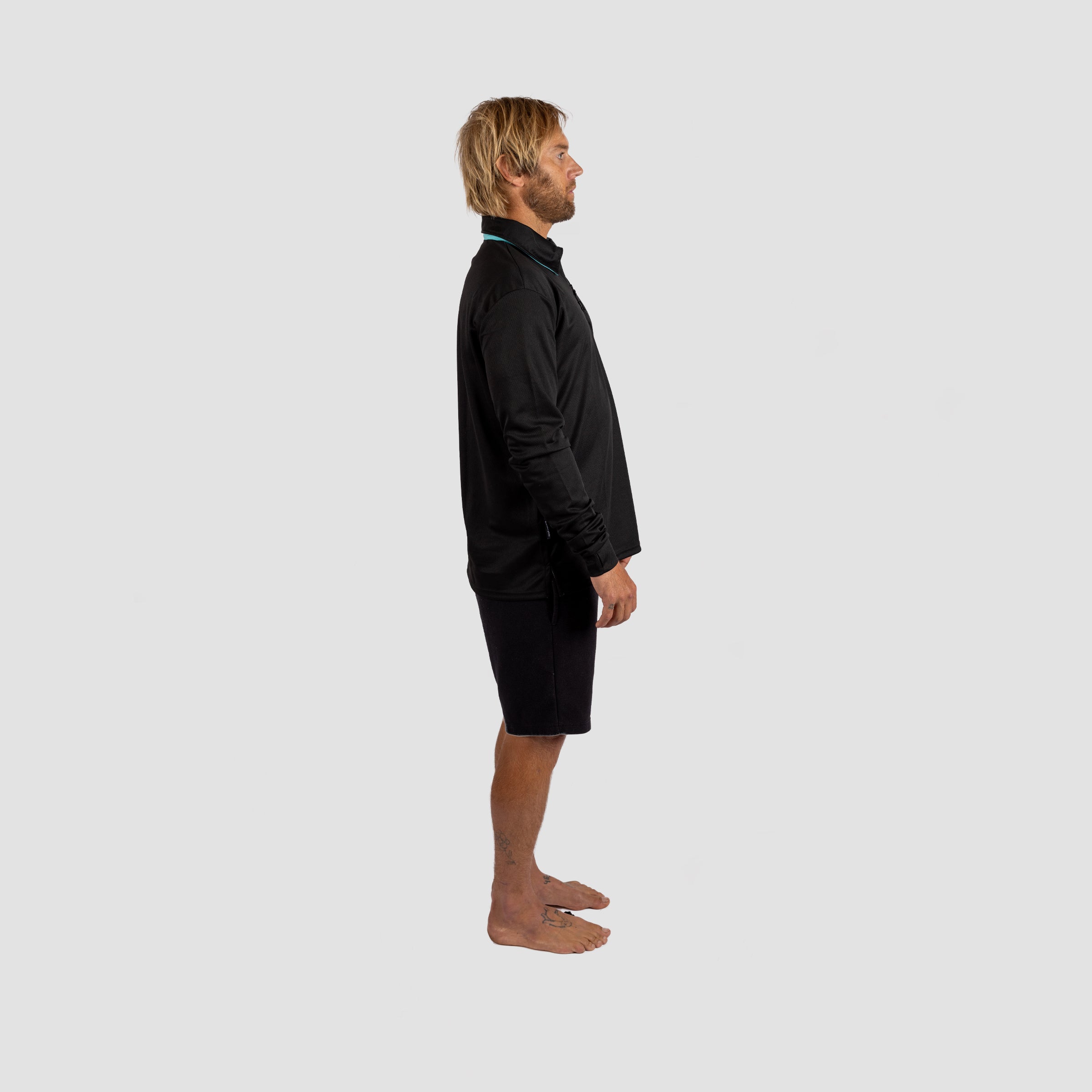Solar Collared Long Sleeve Sun Shirt Black