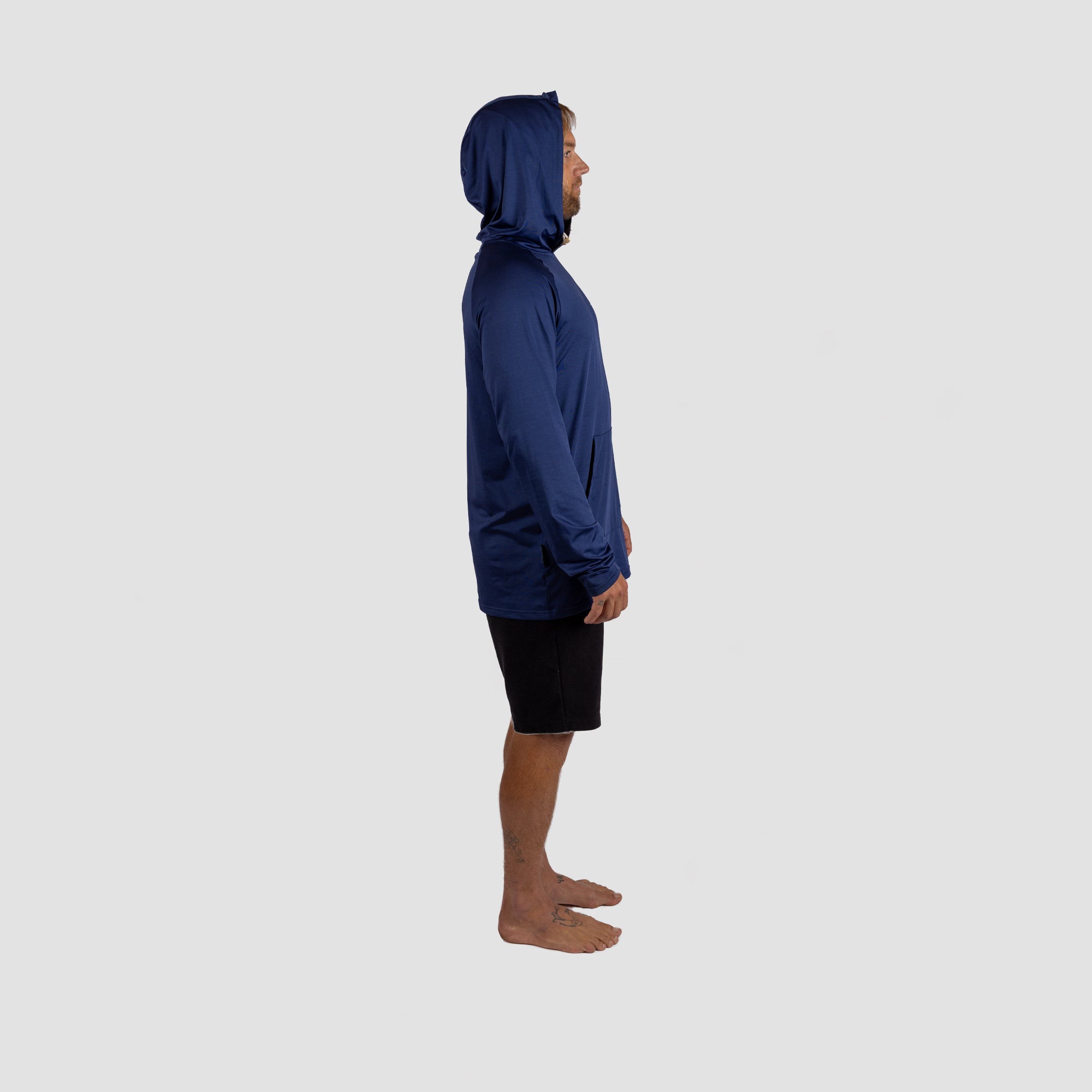 Solar Pro Hooded Long Sleeve Sun Shirt Navy