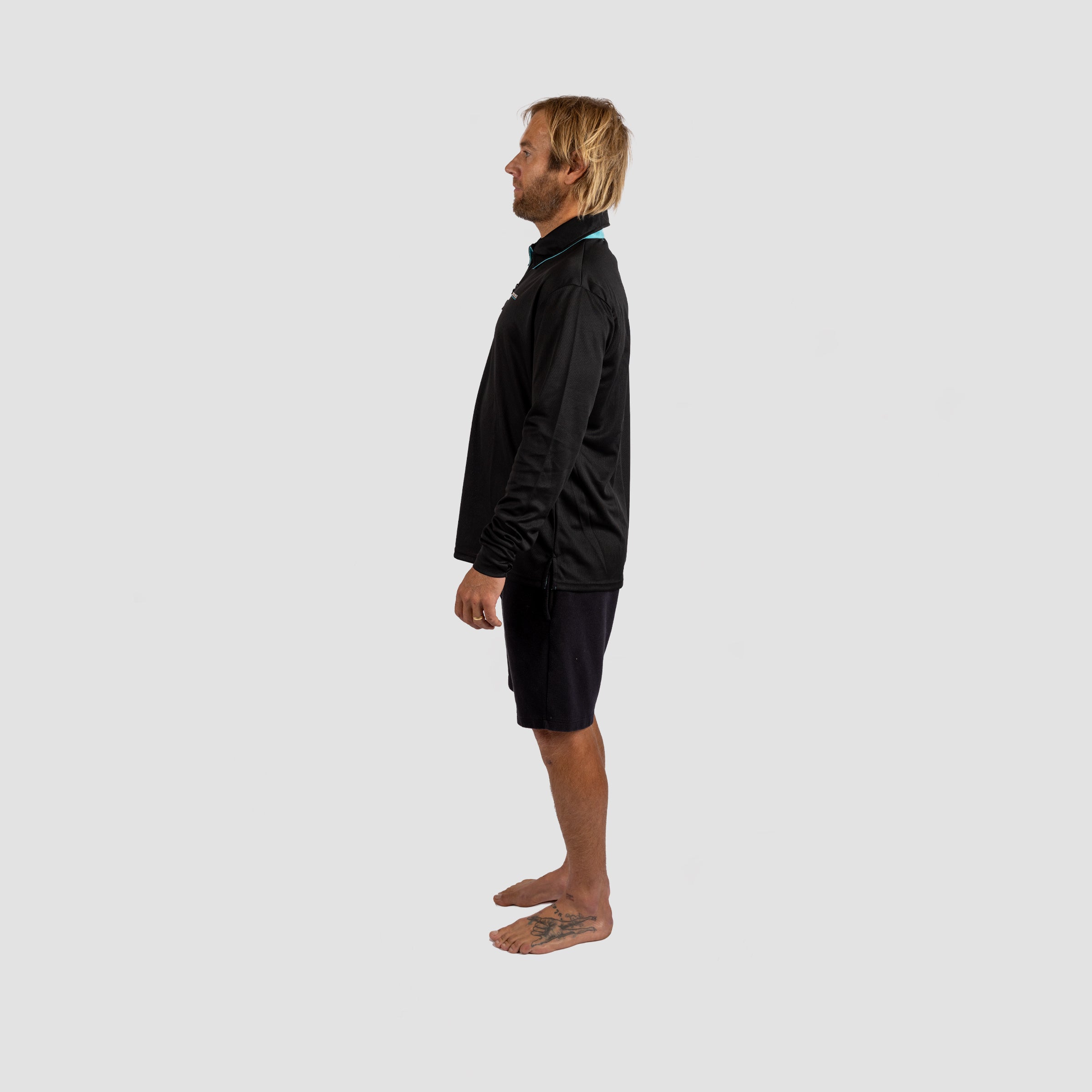 Solar Collared Long Sleeve Sun Shirt Black