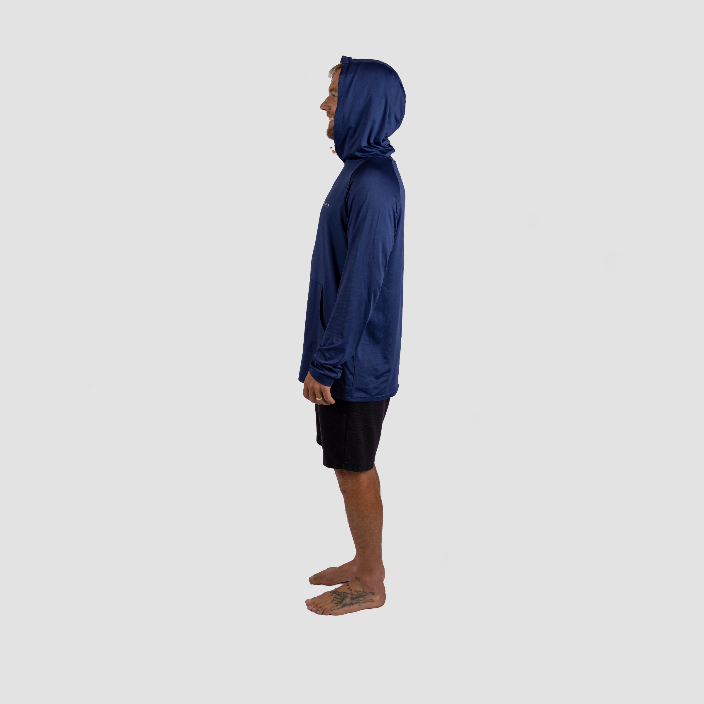 Solar Pro Hooded Long Sleeve Sun Shirt Navy
