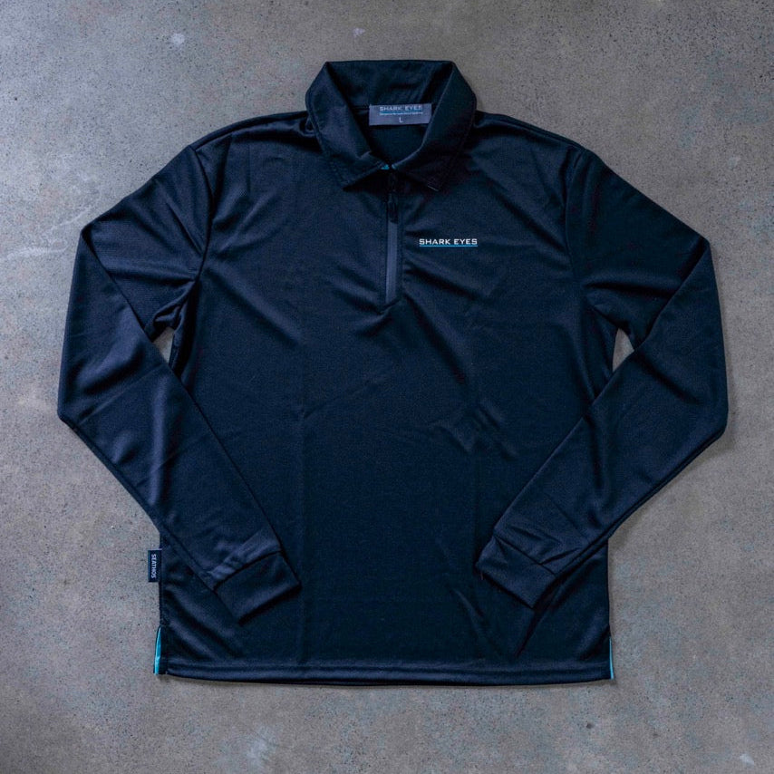 Solar Collared Flat Lay Black