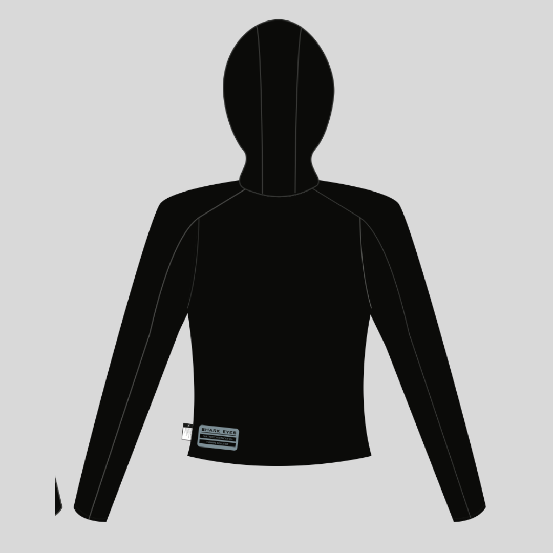 Thermal Rash Vest Mens Hooded Hybrid Long Sleeve Black 1.5mm