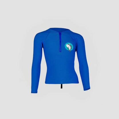 Shark Eyes Toddlers Blue Thermal Rashvest