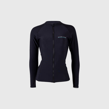 Thermal Rash Vest Womens Front Zip Long Sleeve Black 1.5mm