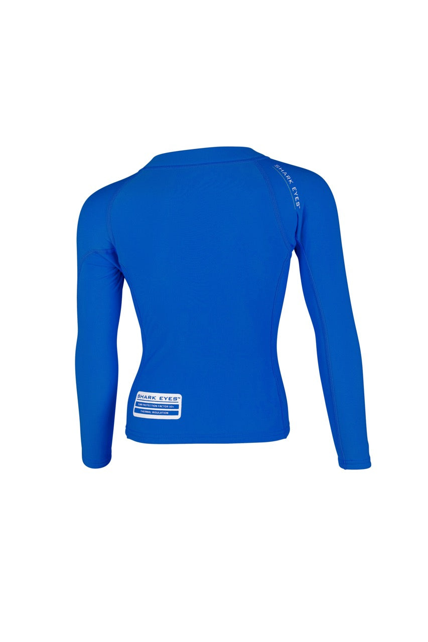Shark Eyes thermal rash vest on groms in the ocean — cold water surf rashie