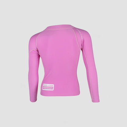 Shark Eyes groms thermal rash vest, pink — front view, 1.5mm thermal rashie