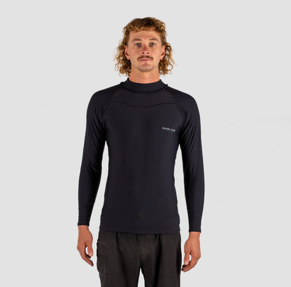 Shark Eyes mens 1.5mm thermal rash vest, black — thermal warmth for cold water, surfing