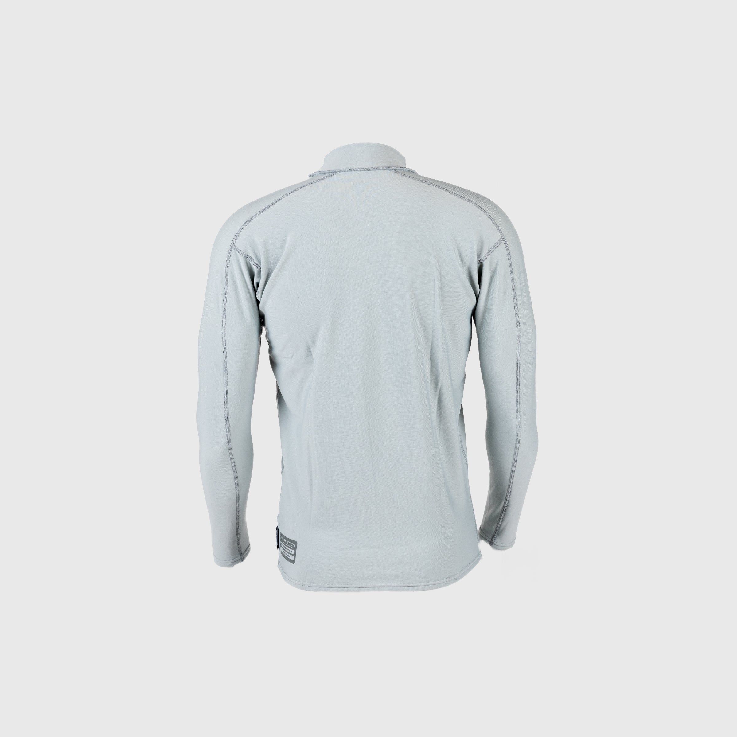 Shark Eyes mens thermal rash vest, silver — back view, warm thermal rashie