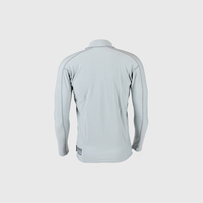 Shark Eyes mens thermal rash vest, silver — back view, warm thermal rashie