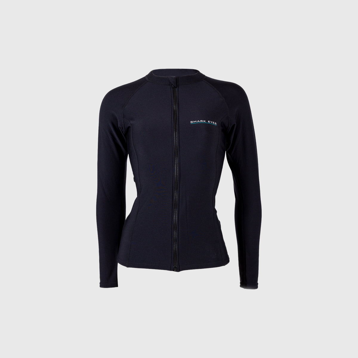 Thermal Rash Vest Womens Front Zip Long Sleeve Black 1.5mm – Shark Eyes ...