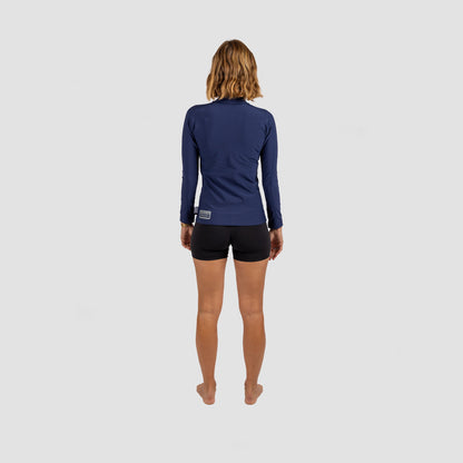 Womens catching waves in Shark Eyes thermal rash vest — warm rashie