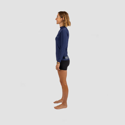 Shark Eyes thermal rash vest — womens cold water surfing, navy rashie