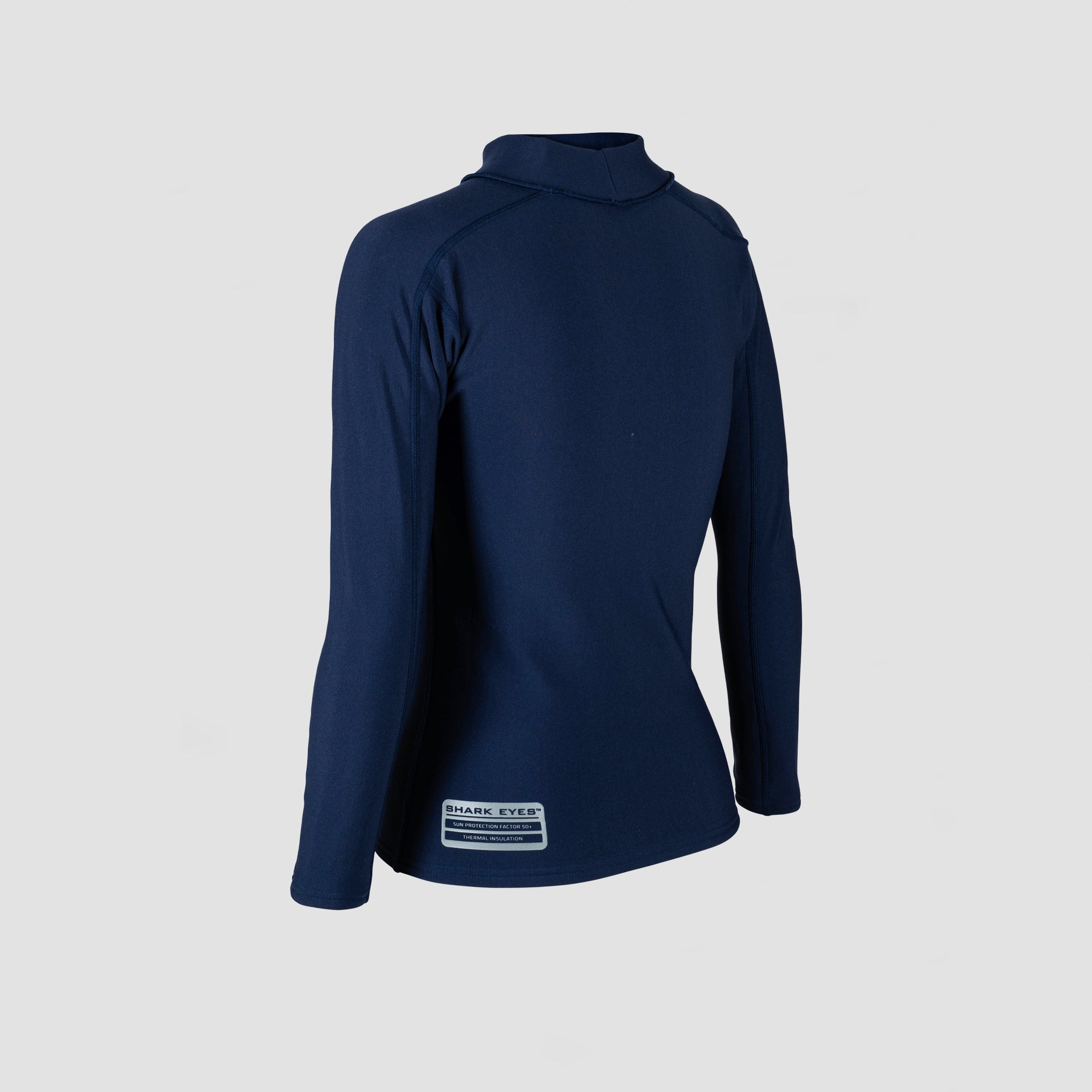 Shark Eyes womens thermal rash vest, navy — product view, cold water rashie