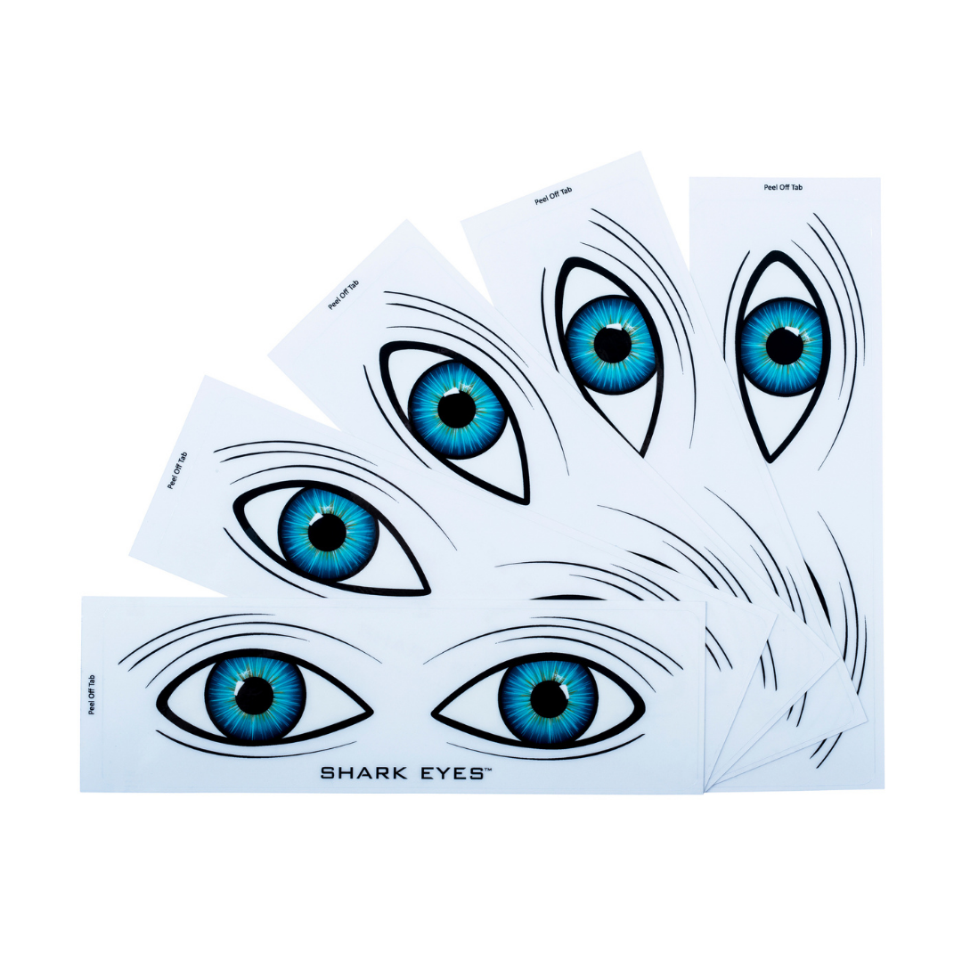 Shark Eyes Shark Deterrent Sticker Clear (5 Pack) S-M-L